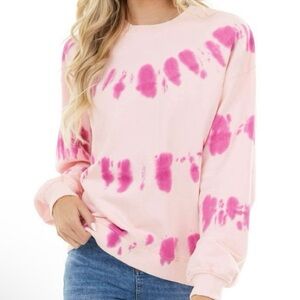 Pink Tie-Dye Crewneck Sweatshirt